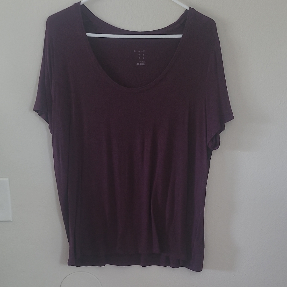 a new day Women's Deep Purple Short Sleeve Top